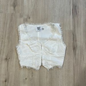 Princess Polly lace trim Silvanna top white